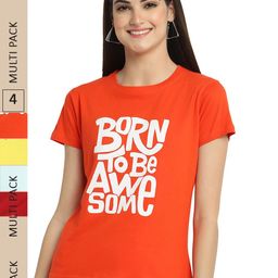 Fabflee Pack Of 4 Graphic Printed Cotton T-shirts-image-84