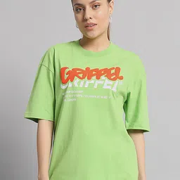 GRIFFEL Graphic Printed Drop-Shoulder Sleeves Cotton Oversized T-shirt-image-96