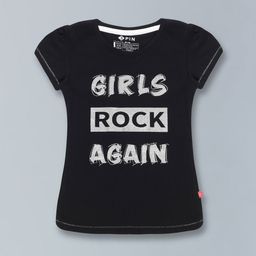 3PIN Girls Typography Printed Cotton T-shirt-picture-0
