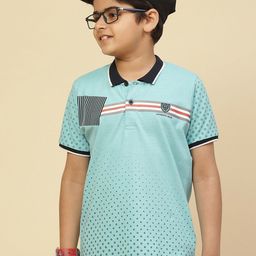 Monte Carlo Boys Geometric Printed Polo Collar Casual T-Shirt-image-62