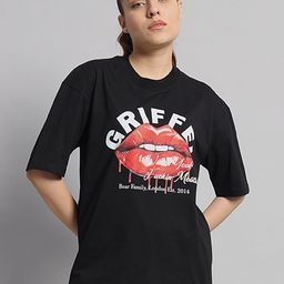 GRIFFEL Typography Printed Cotton Oversized T-shirt-image-62