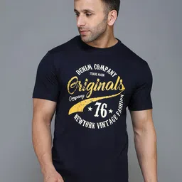 TQS Men Navy Blue Typography Printed Raw Edge T-shirt-picture-40