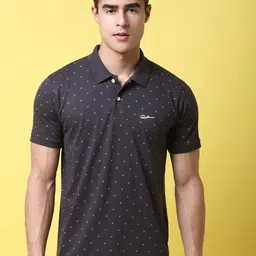 Rodamo Conversational Printed Polo Collar Cotton Slim Fit T-shirt-image-31