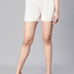 Oxolloxo Women Elasticated Buttoned Cotton Shorts-image-57
