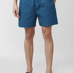 Peter England Men Blue Printed Pure Cotton Boxers-picture-14