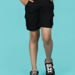 V-Mart Boys Mid Rise Twill Cotton Cargo Shorts-image-43
