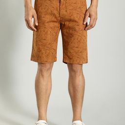 Indian Terrain Men Floral Printed Slim Fit Low-Rise Pure Cotton Chino Shorts-image-18
