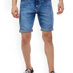 beevee Men Mid Rise Washed Denim Shorts-picture-39