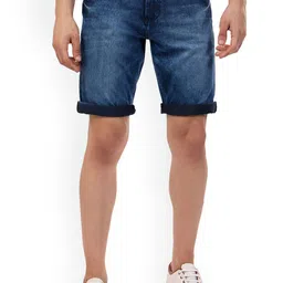 beevee Men Washed Mid-Rise Denim Shorts-image-33