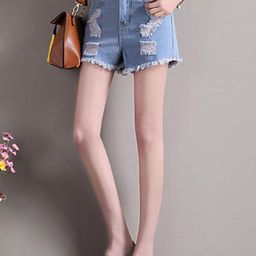 LULU & SKY Women Printed High-Rise Denim Shorts-image-60