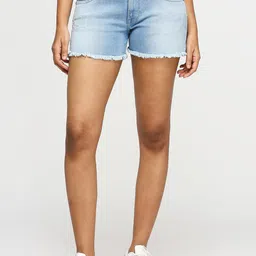 Pepe Jeans Women Mid-Rise Washed Denim Shorts-image-69