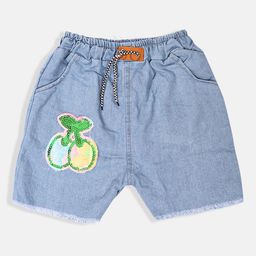 MANZON Girls Self Design Mid-Rise Denim Shorts-image-95