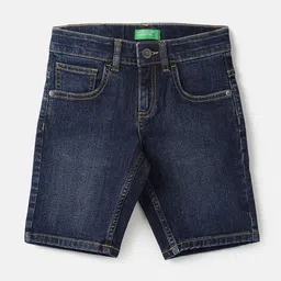 United Colors of Benetton Boys Regular Fit Washed Cotton Denim Shorts-image-36