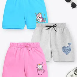 YK X Trampoline Girls Pack of 3 Printed Shorts-image-9