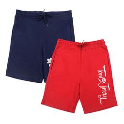 Tom & Jerry by Wear Your Mind Boys Navy Blue & Red Typography Printed Cotton Shorts-image-34