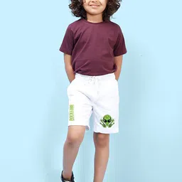 NUSYL Boys Alien Printed Cotton Shorts-image-7