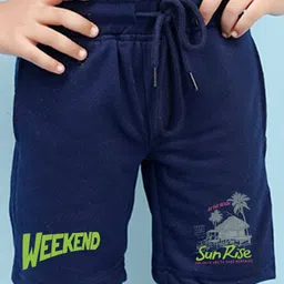 NUSYL Boys Typography Printed Mid-Rise Cotton Shorts-image-38