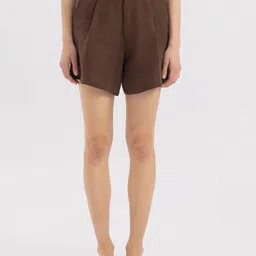 DeFacto Women Mid-Rise Linen Shorts-image-44