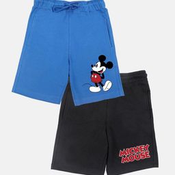 YK Disney Boys Blue Printed Mickey Mouse Lounge Shorts-image-25