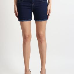 Moda Rapido Women Embellished Slim Fit Denim Hot Pants-image-90
