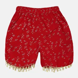 KiddoPanti Girls Printed Regular Fit Mid-Rise Shorts-image-77