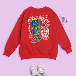 NUSYL Kids Typography Printed Oversized Sweatshirt-image-92