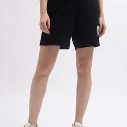 DKNY Women Typography Printed Mid-Rise Cotton Shorts-image-16