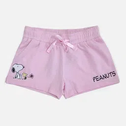 Kids Ville Girls Pink Peanuts Shorts-image-37