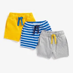 mothercare Boys Pack Of 3 Pure Cotton Regular Fit Shorts-image-9