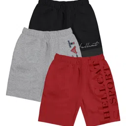 HELLCAT Girls Pack Of 3 Typography Printed Cotton Shorts-image-49