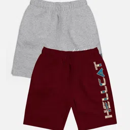 HELLCAT Boys Pack of 2 Typography Printed Shorts-35