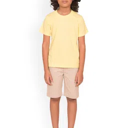 Balista Boys Cream-Coloured Solid Chino Short-19