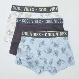KIABI Boys Pack Of 3 Printed Mid Rise Trunks AZI96GAMING-Grey-99