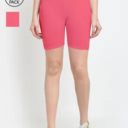 GRACIT Women Pack of 2 Pink Biker Shorts-image-37
