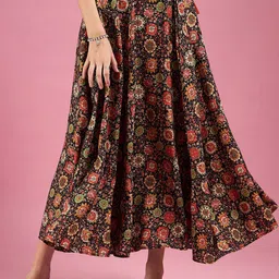 Deewa Abstract Printed Flared Maxi Skirts image 1