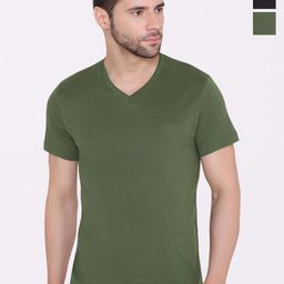 BODYACTIVE Pack of 3 Dri-FIT V-Neck T-shirts-image-30
