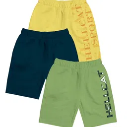 HELLCAT Girls Pack Of 3 Typography Printed Cotton Shorts-image-11