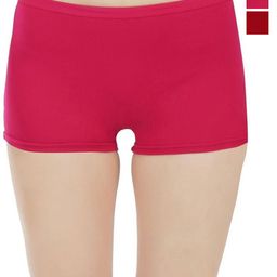 arLa APPAREL Pack Of 3 Pure-Cotton Boyshort Briefs (P3)_BoyShort-Red_Maroon_red-25