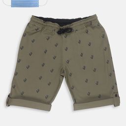 Lil Tomatoes Boys Olive Green Printed Regular Fit Regular Shorts-picture-22