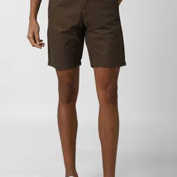 Peter England Casuals Men Brown Pure Cotton Shorts-picture-31