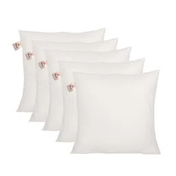 Home Set Of 5 White Solid Microfibre Cushion Inserts image 1