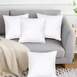 Clasiko Set Of 4 White Striped Cushion Inserts-27
