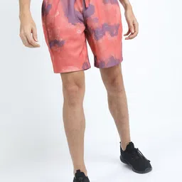 HIGHLANDER Men Orange & Purple Abstract Printed Slim Fit Shorts-image-61