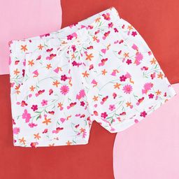 Pantaloons Junior Girls Floral Printed Cotton Casual Shorts-23
