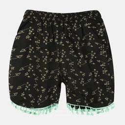KiddoPanti Girls Printed Regular Fit Mid-Rise Shorts-image-75