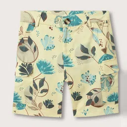 Blue Giraffe Boys Mid-Rise Floral Printed Shorts-picture-9