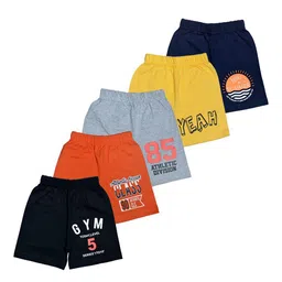 FAZZA Boys Pack of 5 Mid-Rise Cotton Shorts-image-28