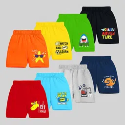 KUCHIPOO Kids Pack Of 8 Printed Shorts-20