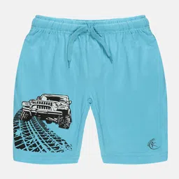KiddoPanti Boys Graphic Printed Pure Cotton Regular Shorts-image-2