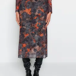 Trendyol Abstract Printed Pencil Midi Skirts-image-56